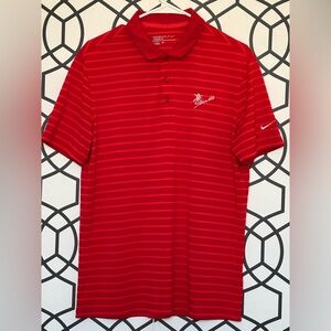 Nike Dri-Fit Golf Polo Shirt Red Striped Southern Hills Logo Men's Medium